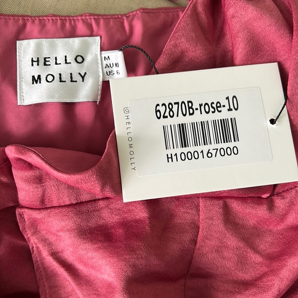 NWT Hello Molly If The Gown Fits Satin Wrap Draped Mini Dress in Rose - 6 - Picture 13 of 16